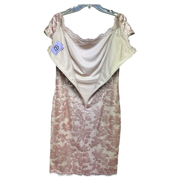 JS Collection Off The Shoulder Sequined Sheath Dress Size 14 - Picture 4 of 9